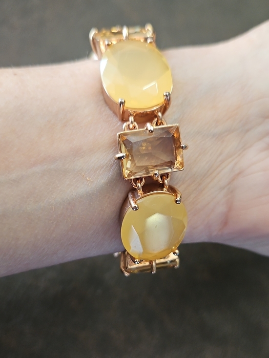kate spade Jewelry - kate spade Yellow and Rose Gold Faceted Rhinestone Link Bracelet